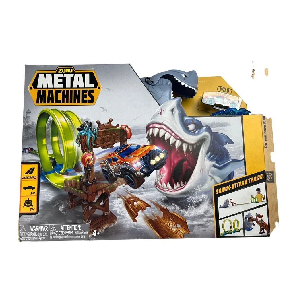Zuru Metal Machines Shark‎ Attack Track Playset with Diecast Car 6760 New